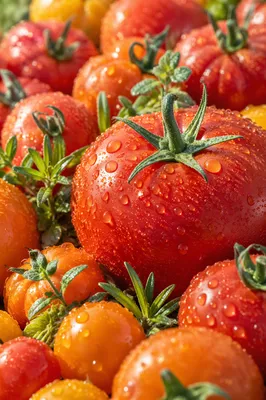 Fresh Summer Garden Tomatoes in Sunshine