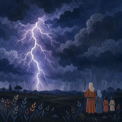 Summer Thunderstorm Over Rural Field