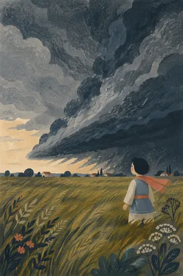 Summer Thunderstorm Over Open Rural Field
