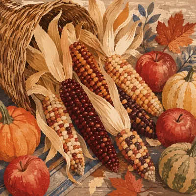 Thanksgiving Harvest Cornucopia Altar Display