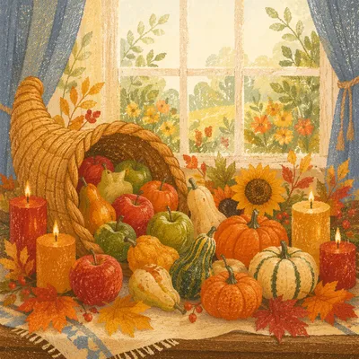 Thanksgiving Cornucopia Harvest Altar