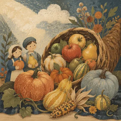 Thanksgiving Cornucopia Harvest Altar Display