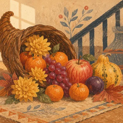 Thanksgiving Cornucopia Harvest Altar Arrangement