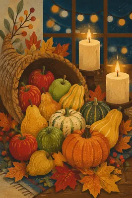 Thanksgiving Cornucopia Harvest Altar Display