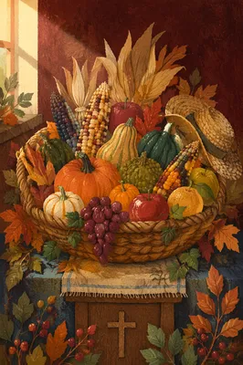 Thanksgiving Cornucopia Harvest Altar Still Life