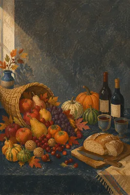 Thanksgiving Cornucopia Harvest Altar Still Life