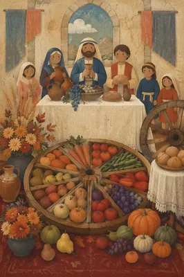 Thanksgiving Harvest Cornucopia Altar Display