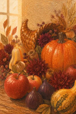 Thanksgiving Harvest Altar with Cornucopia