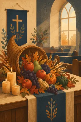 Thanksgiving Cornucopia on Chapel Altar