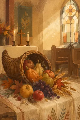 Thanksgiving Cornucopia on Chapel Altar