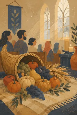 Thanksgiving Cornucopia on Chapel Altar