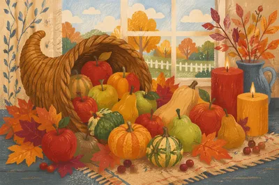 Thanksgiving Cornucopia Harvest Altar