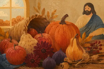 Thanksgiving Cornucopia Harvest Altar Still Life