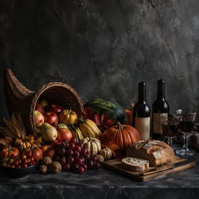Thanksgiving Harvest Altar with Cornucopia
