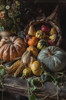 Thanksgiving Cornucopia Harvest Altar Display