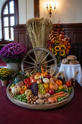 Thanksgiving Harvest Altar with Autumn Cornucopia