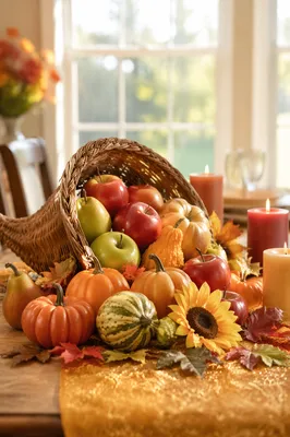Thanksgiving Cornucopia Harvest Altar Display