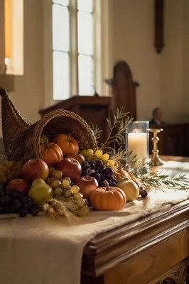 Thanksgiving Cornucopia on Chapel Altar