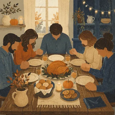 Thanksgiving Family Prayer at Dinner Table