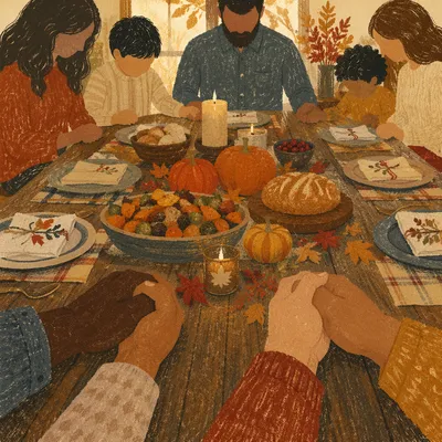 Thanksgiving Family Prayer Around the Dinner Table