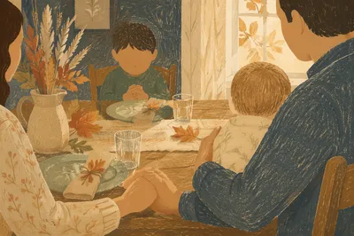 Thanksgiving Family Prayer at Dinner Table
