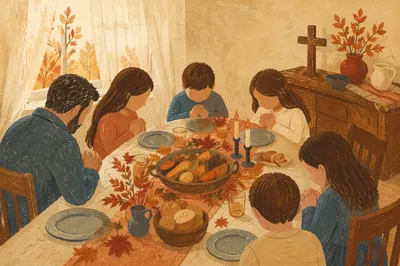 Rustic Thanksgiving Family Prayer Dinner