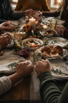 Thanksgiving Family Prayer at Dinner Table