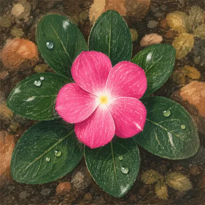 Luminous Pink Flower in Morning Garden