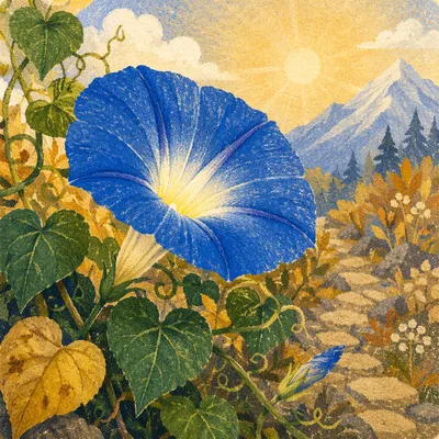 Blue Wildflower in Mountain Glory Light