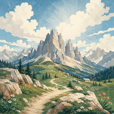 Radiant Summer Mountain Glory Landscape