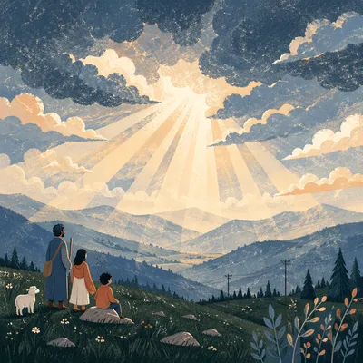 Transfiguration Light Over Spring Mountain Ridge