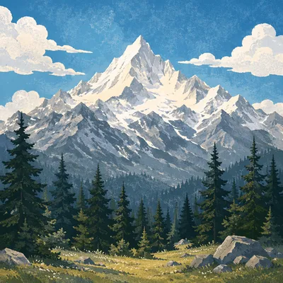 Radiant Mountain Transfiguration Above Evergreen Forest