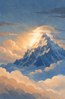 Radiant Transfiguration Over Snowy Mountain Summit