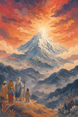 Transfiguration Light Over Snowy Mountain Summit