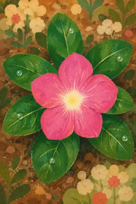 Luminous Pink Flower in Morning Glory