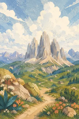 Luminous Summer Mountain Glory Landscape