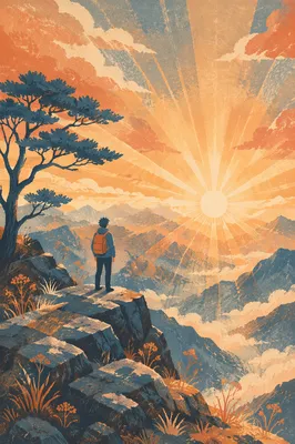 Radiant Mountain Sunrise Glory