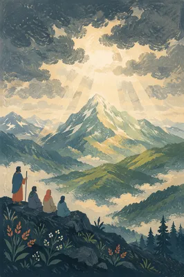Transfiguration Glory Over Mountain Summit