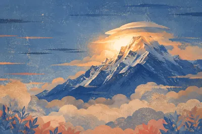 Transfiguration Glory Over Winter Mountain Summit