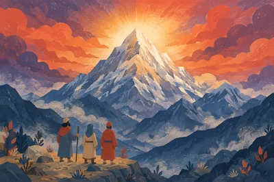 Transfiguration Glory Over Winter Mountain Summit