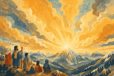 Transfiguration Glory at Winter Mountain Sunrise