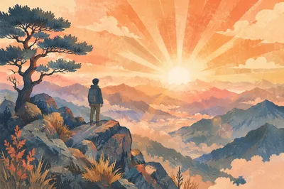 Radiant Mountain Sunrise of Transfiguration Glory