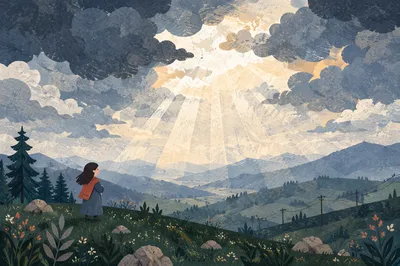 Radiant Glory Over Mountain Ridge