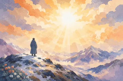 Mountain Top Glory at Spring Dawn