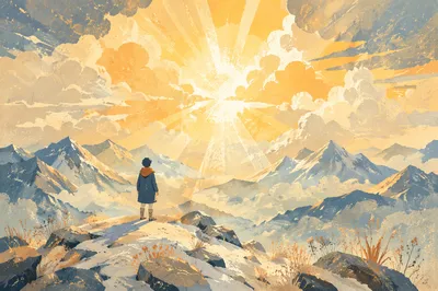 Mountain Summit Glory at Spring Sunrise