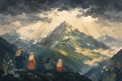 Transfiguration Glory Over Mountain Summit