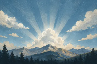 Mountain Top Glory in Bright Morning Light