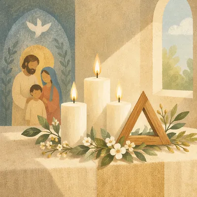 Trinity Sunday Candles and Triangle Symbol