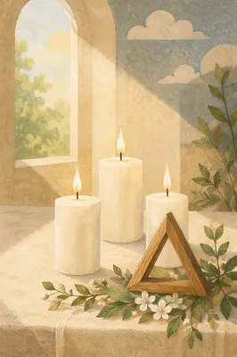 Trinity Sunday Candles and Triangle Symbol