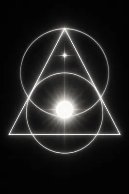 Luminous Trinity Triangle on Black